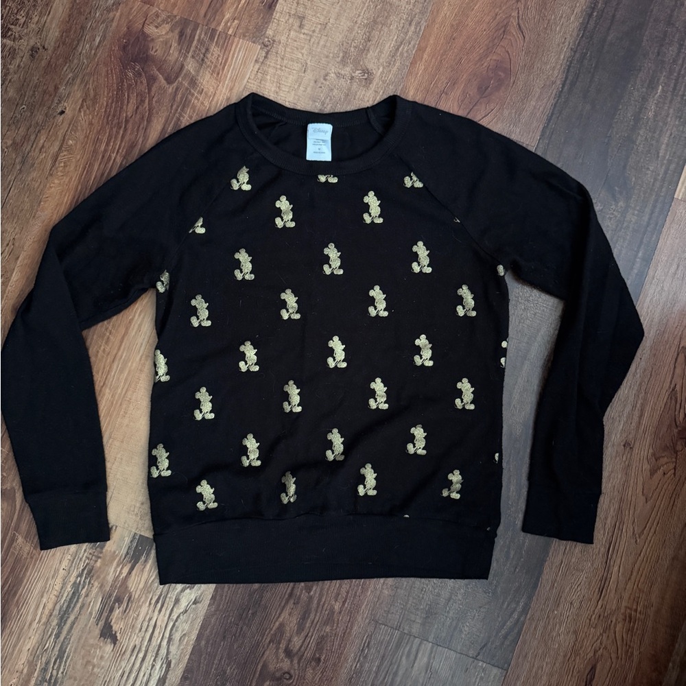Disney Black Crewneck Top